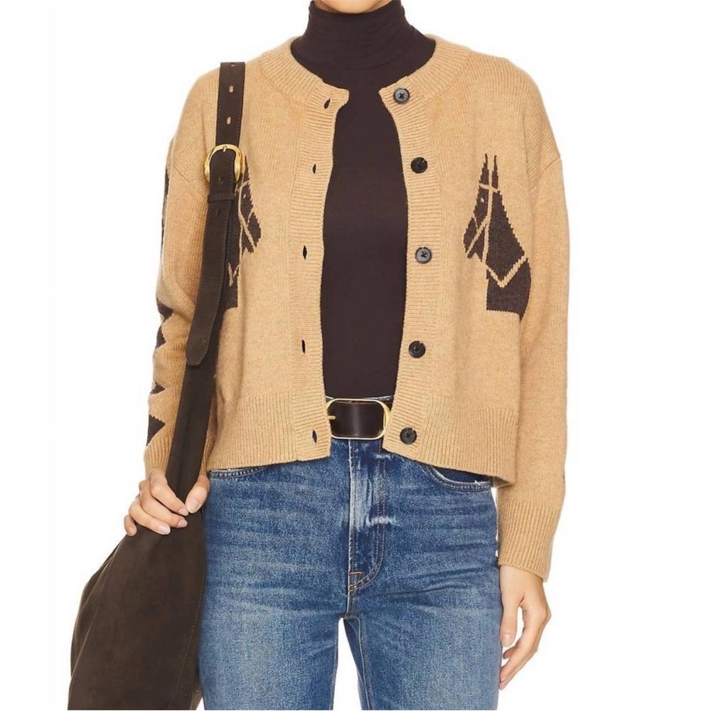 NWT RAILS Mavie Horse Cardigan Camel Size M
